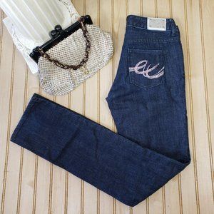 Express X2 Size 2 Jeans w10 Stella Skinny Dark Wash Low Rise Embellished Stretch